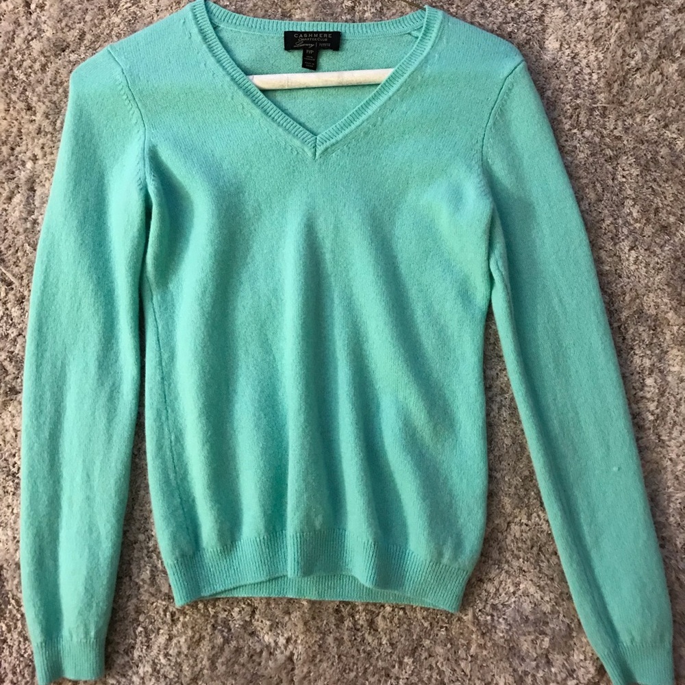 Blue Cashmere V-neck